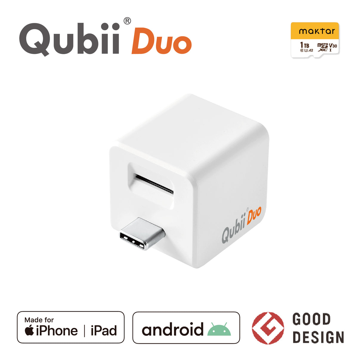 Qubii Duo(USBタイプC)- 1TB microSDセット