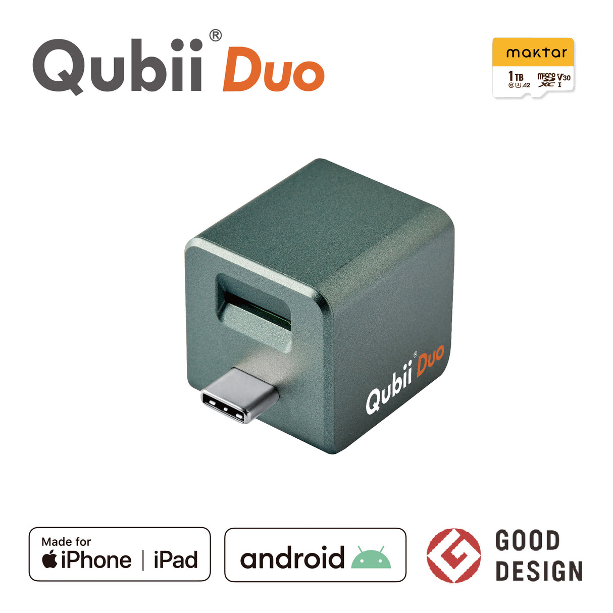 Qubii Duo(USBタイプC)- 1TB microSDセット