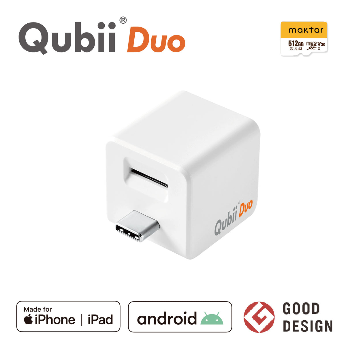 Qubii Duo(USBタイプC)- 512GB microSDセット