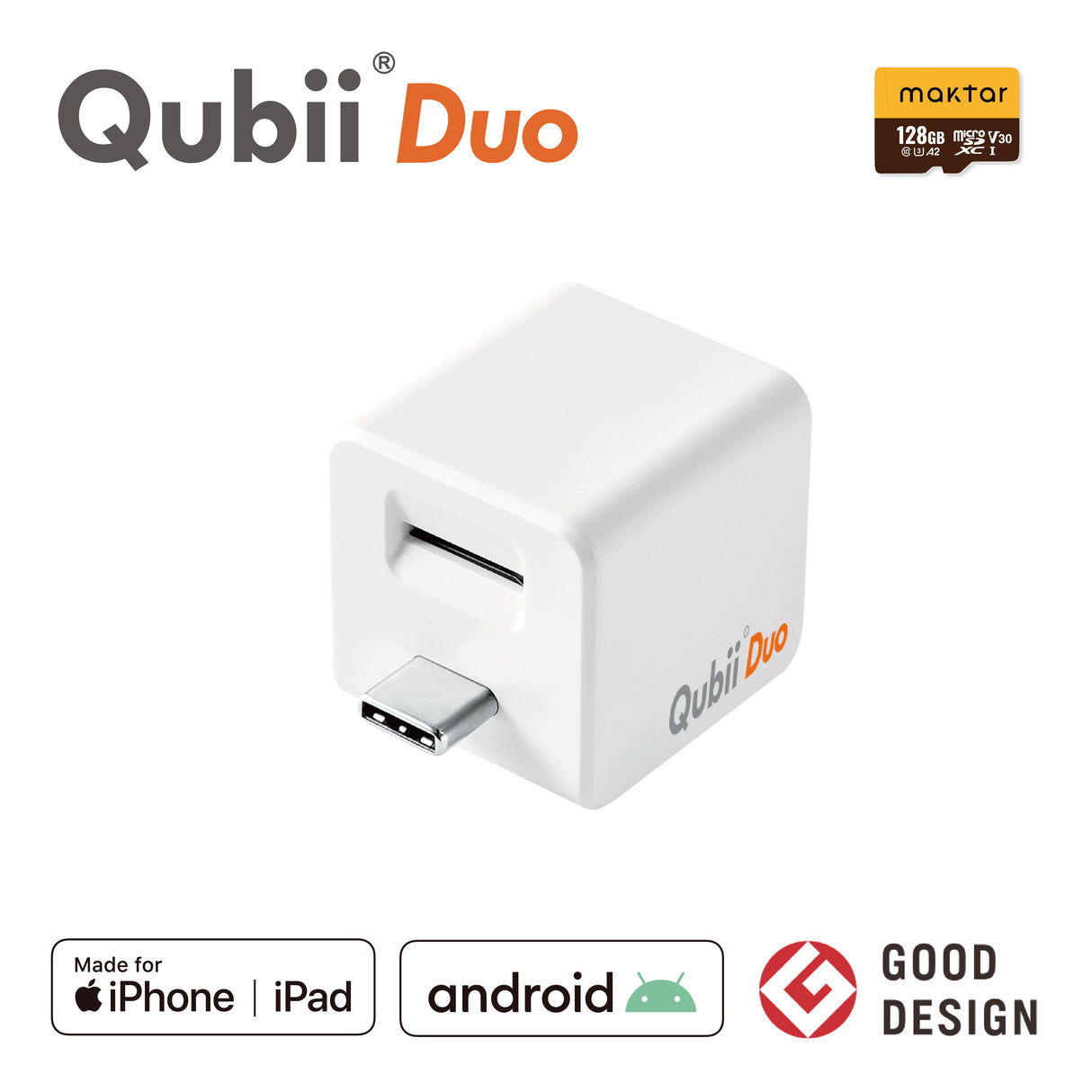 Qubii Duo(USBタイプC)- 128GB microSDセット