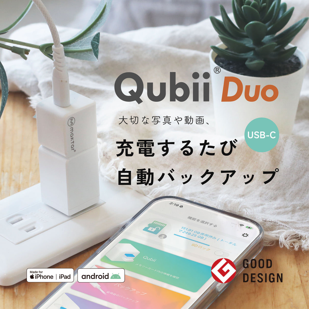 Qubii Duo(USBタイプC)- 512GB microSDセット