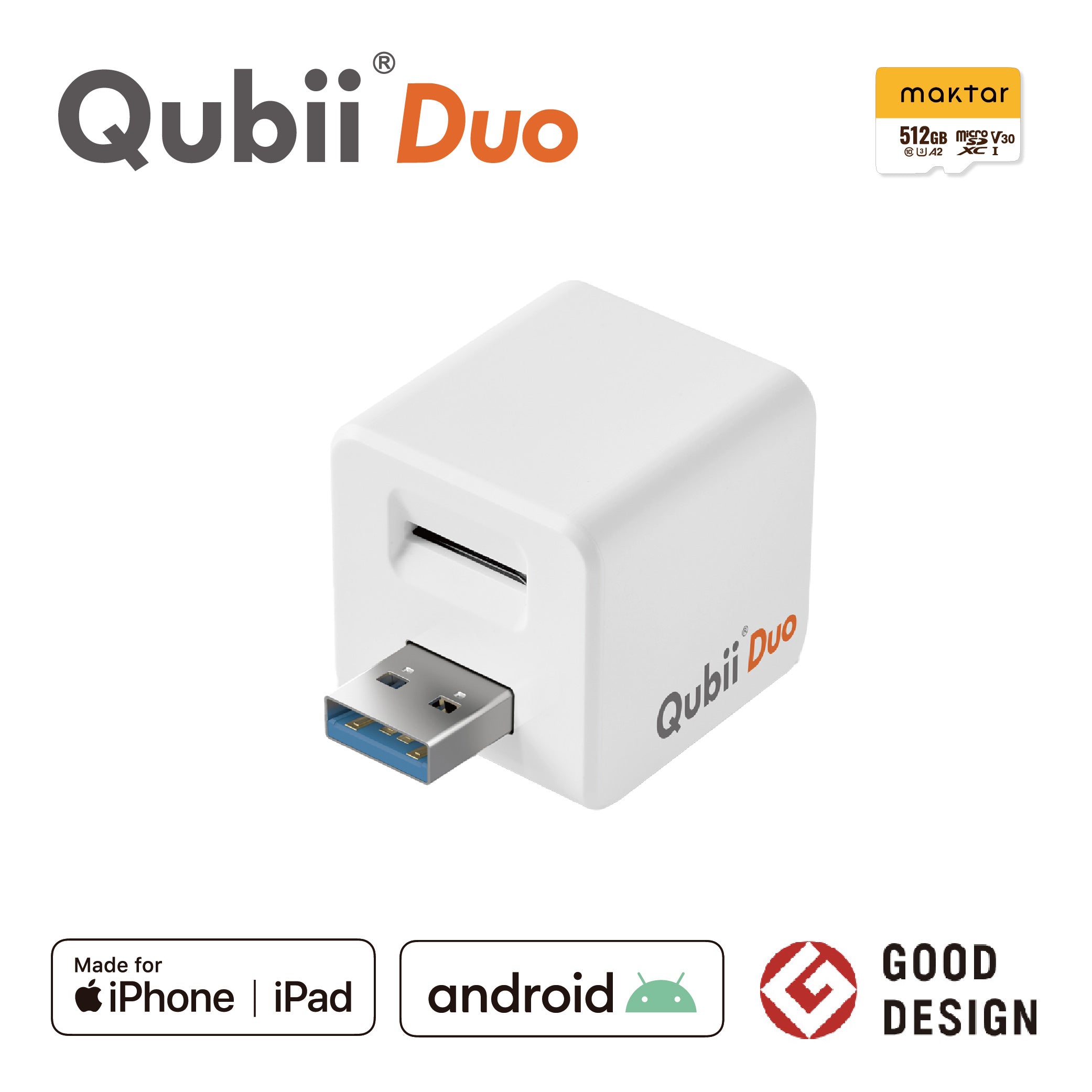 Qubii Duo(USBタイプA) - 512GB microSDセット – Maktar Japan Qubii Duo(USBタイプA) - 512GB microSDセット – Maktar Japan